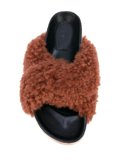 Shop Chloé Kerenn Slider Sandals In Black ,brown