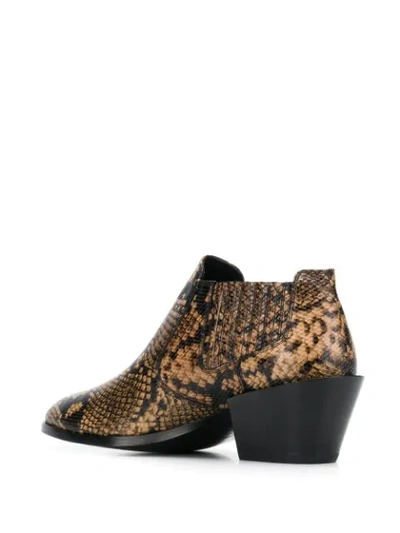 Shop Tod's Snake-effect Ankle Boots In Brown