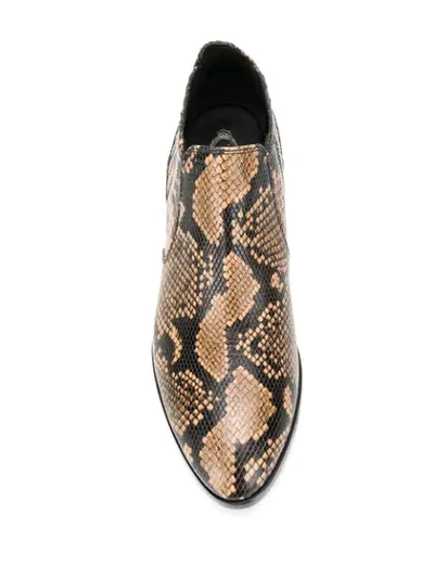 Shop Tod's Snake-effect Ankle Boots In Brown