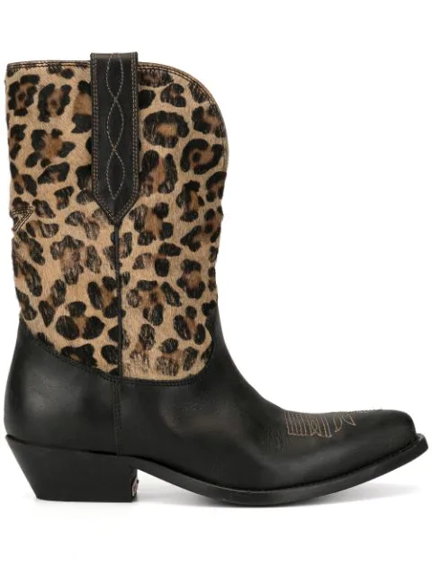golden goose leopard boots