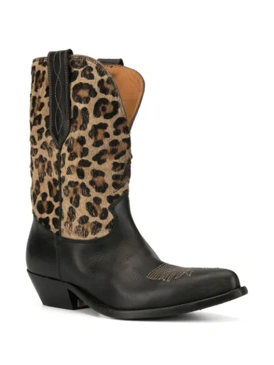 Shop Golden Goose Leopard-print Wish Star Boots In Brown