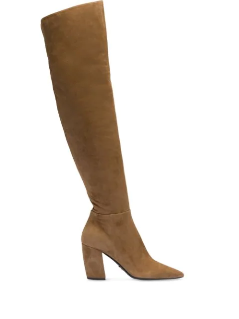 prada suede over the knee boots