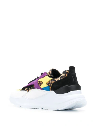 Date Multicolor Fuga Leopard Mesh & Suede Sneaker In Black