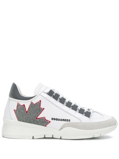 Shop Dsquared2 Leaf Patch Low-top Sneakers In White