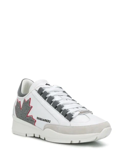 Shop Dsquared2 Leaf Patch Low-top Sneakers In White