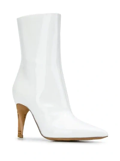 Shop Maison Margiela Pointed Boots In White