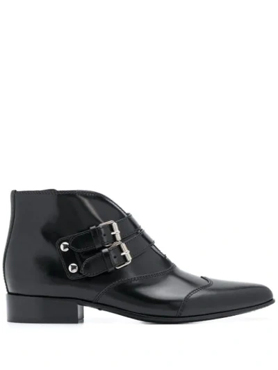 Shop Givenchy Serie Buckle Ankle Boots In Black