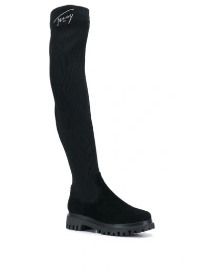 Shop Tommy Jeans Hohe Sock-boots In Black