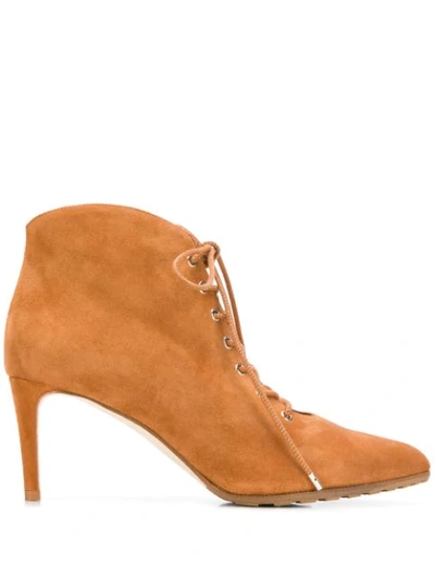 Shop Chloe Gosselin Priyanka Lace-up Ankle Boots In Brown