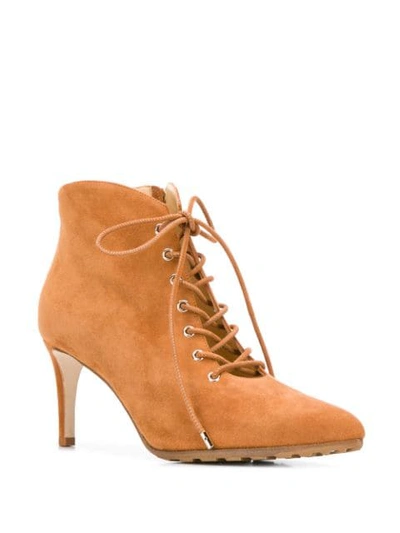 Shop Chloe Gosselin Priyanka Lace-up Ankle Boots In Brown