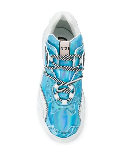 Shop N°21 Billy Iridescent Sneakers In Blue