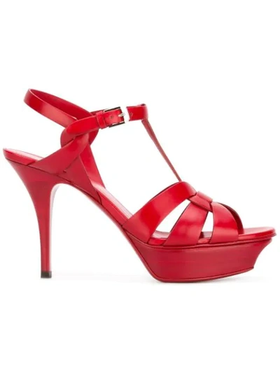 Shop Saint Laurent Classic Tribute 75 Sandals In Red