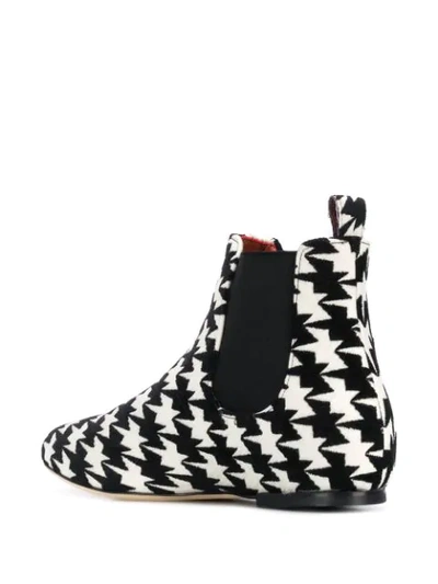 Shop Bams Geometric Print Ankle Boots In White