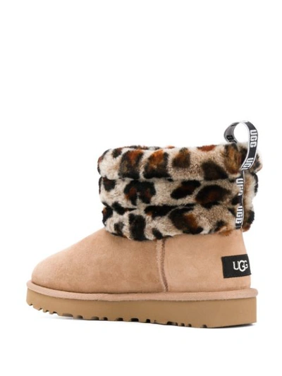 Shop Ugg Leopard Roll-down Boots In Brown