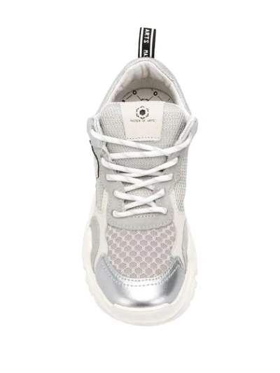 Shop Moa Master Of Arts Chunky Sole Sneakers In Leather Silver