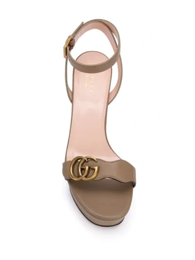 Shop Gucci Gg Platform Sandals In Neutrals