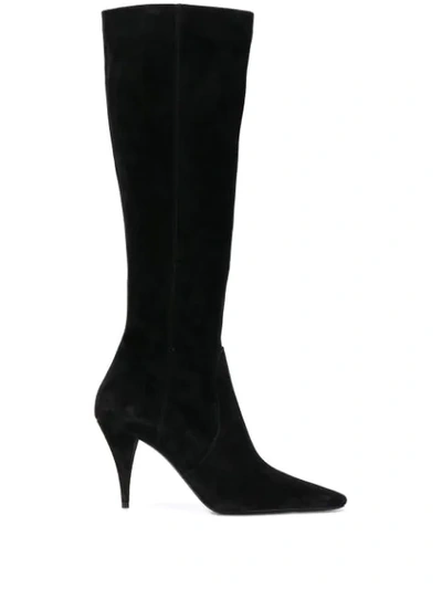 Shop Saint Laurent Knee-high Boots In Black