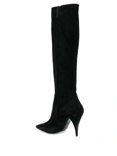 Shop Saint Laurent Knee-high Boots In Black