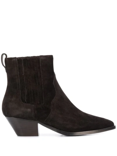 Shop Ash Future Panel-detailing Ankle Boots In Brown