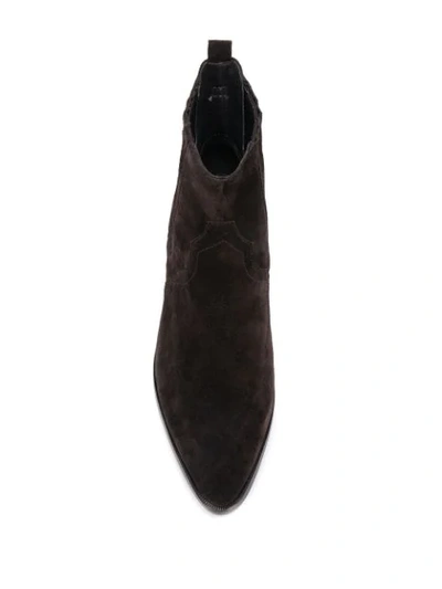 Shop Ash Future Panel-detailing Ankle Boots In Brown