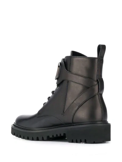 Shop Valentino Garavani Vlogo Combat Boots In Black