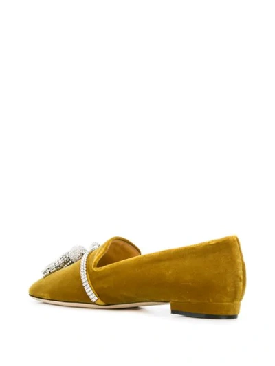 Shop Giannico Louis Crystal-embellished Slipper In Yellow