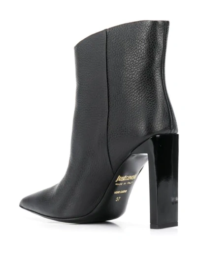 Shop Just Cavalli 100mm Pointed Ankle Boots In 900 Black