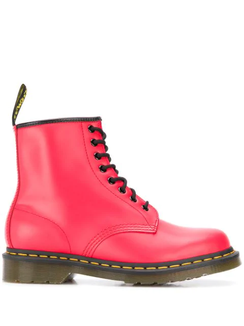 red leather dr martens