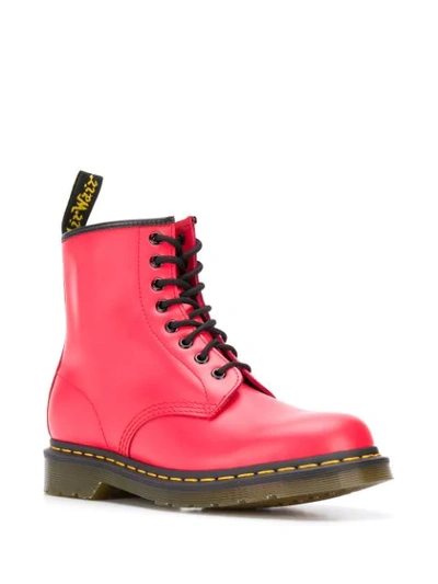 Shop Dr. Martens' Lace-up Combat Boots In Red