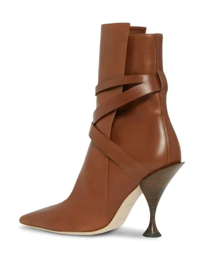 Shop Burberry Point-toe Ankle Boots In Brown