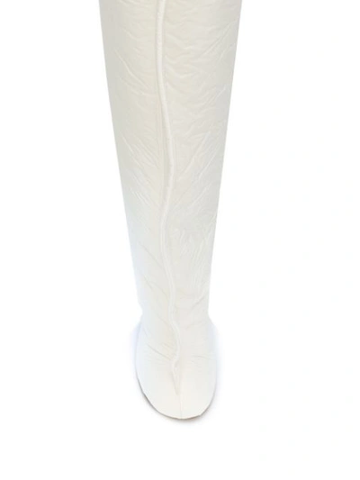 Shop Mm6 Maison Margiela Pillow Knee-height Boots In White