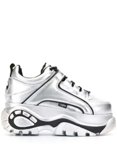 Shop Buffalo Platform Sneakers In Silver