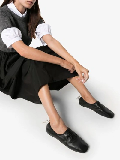 Shop Loewe Soft Derby Ballerina Shoes In Black