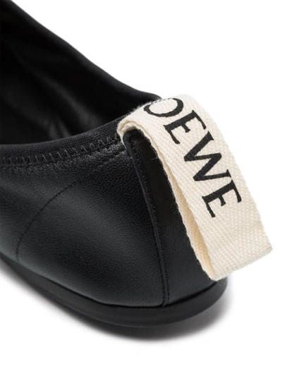 Shop Loewe Soft Derby Ballerina Shoes In Black