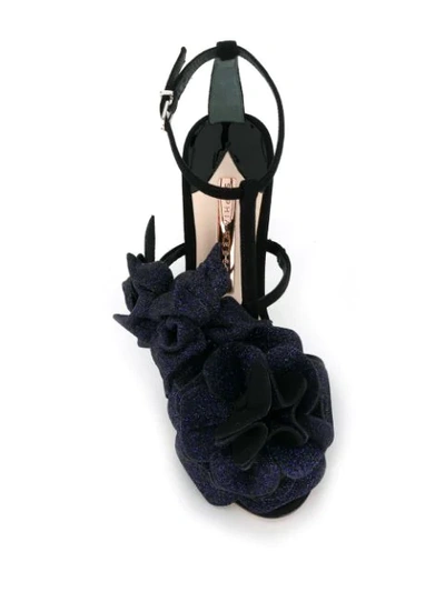 Shop Sophia Webster Floral-embellished Sandals In Black