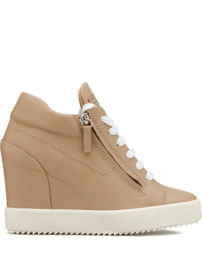 Shop Giuseppe Zanotti Addy Wedge Sneakers In Neutrals