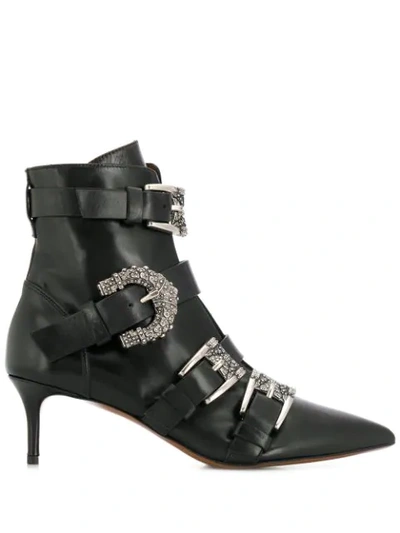 Shop Etro Side Buckle Boots In Black