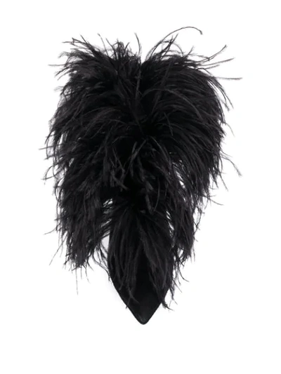 Saint Laurent Black Zizi 110 Feather Suede Ankle Boots In Black