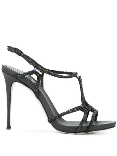 Shop René Caovilla 'selina' Sandalen In Black