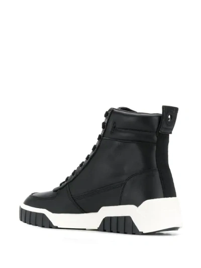 Shop Diesel Hi-top Leather Sneakers In Black