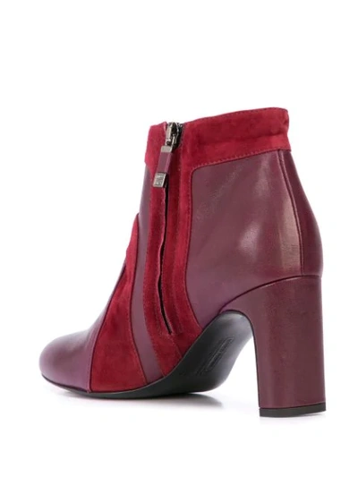 Shop Alberto Fermani Side Zipped Ankle Boots In Red