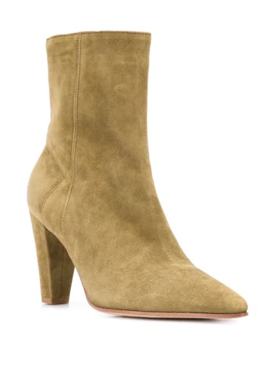 Shop Alberto Fermani Pointed Ankle Boots In Avocado