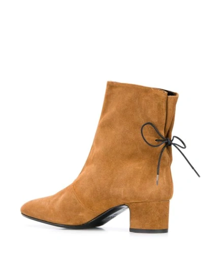 Shop Leqarant Lace-up Detail Boots In Brown