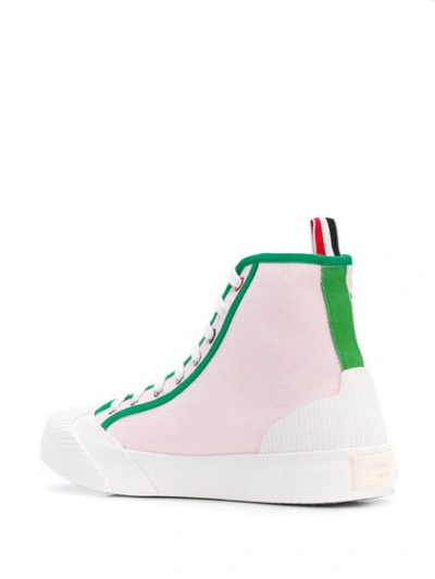 Shop Thom Browne Contrast Trim High-top Sneakers In Pink