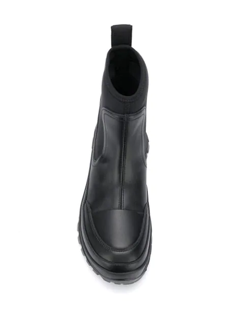Stella Mccartney Faux Leather And Neoprene Ankle Boots In Black Modesens