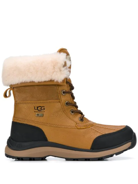 shearling lined lace up boots