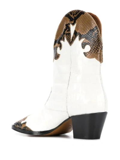 Shop Paris Texas Paneled Cowboy Boots In White