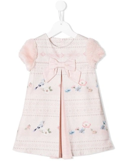 Shop Lapin House Floral Knit Print Dress In Pink