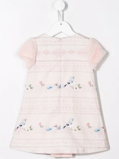 Shop Lapin House Floral Knit Print Dress In Pink