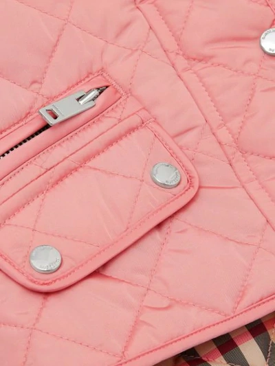 Shop Burberry Diamond Quilted Jacket In Pink